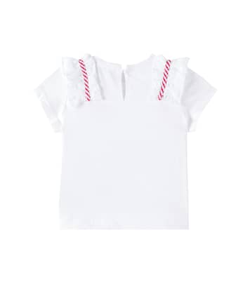 T-shirt in jersey di cotone con volant | Monnalisa