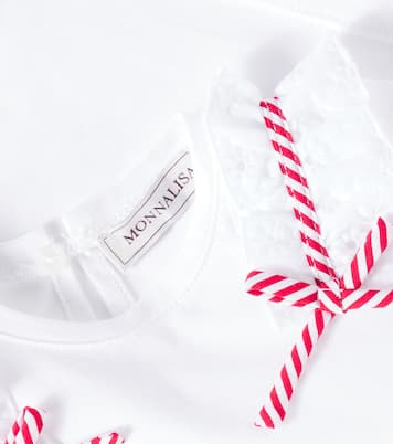 T-shirt in jersey di cotone con volant | Monnalisa
