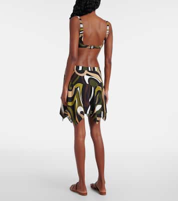 Mini-jupe Marmo asymétrique en satin | Pucci