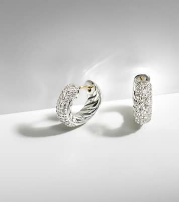 Orecchini a cerchio DY Mercer™ Micro con diamanti | David Yurman
