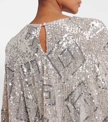 Abito corto Nassau con paillettes e piume | Taller Marmo