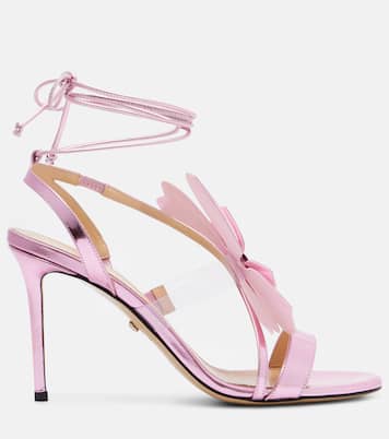 Orchid 95 floral-appliqué leather sandals | Mach & Mach