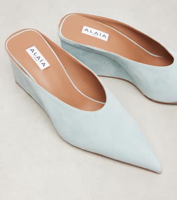 Mules Cube 75 in suede con zeppa | Alaïa