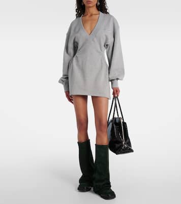 Miniabito Peplum in pile di cotone | The Attico
