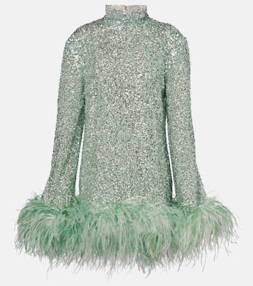 Gina sequined feather-trimmed minidress | Taller Marmo