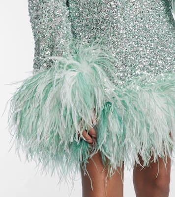 Gina sequined feather-trimmed minidress | Taller Marmo