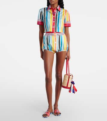 Crop top de algodón a rayas | Dolce&Gabbana