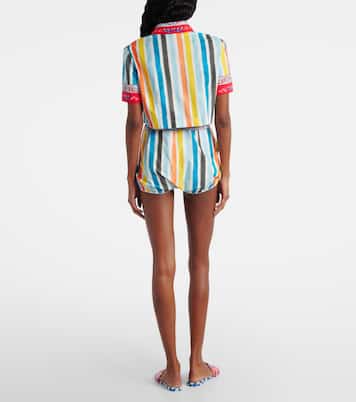Crop top de algodón a rayas | Dolce&Gabbana