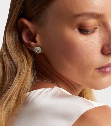 Orecchini in oro bianco 18kt con diamanti e smalto | Kamyen