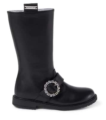 Stiefel aus Leder mit Kristallen | Monnalisa