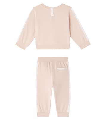 Baby bow-detail sweatshirt and sweatpants set | Monnalisa
