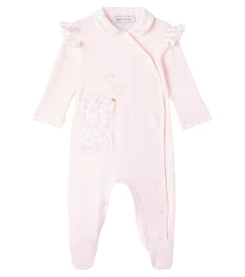 Baby Bestickter Strampler aus Baumwolle | Monnalisa