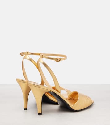 Sandales Ladycrush en cuir métallisé | Valentino Garavani