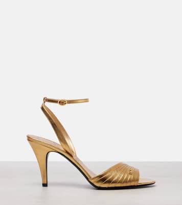 Sandales Ladycrush en cuir métallisé | Valentino Garavani