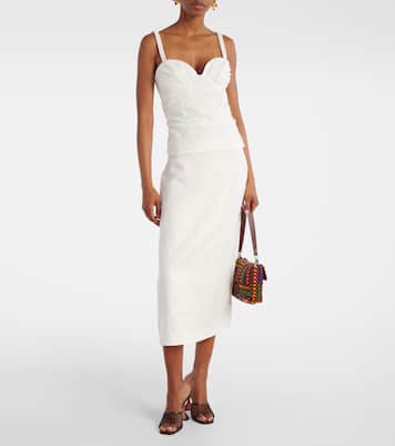 Top Alessandra brodé en lin | SIR