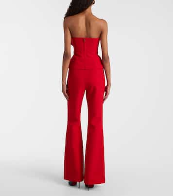 Floral-appliqué strapless crêpe top | Roland Mouret