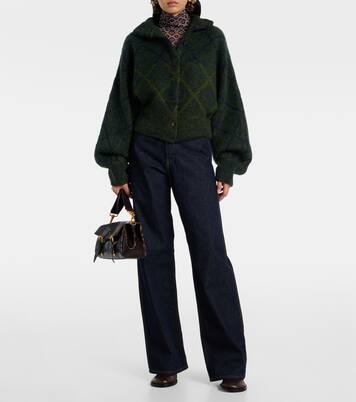 Argyle alpaca and wool-blend cardigan | Dries Van Noten