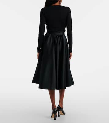 Farneto flared satin midi skirt | Max Mara