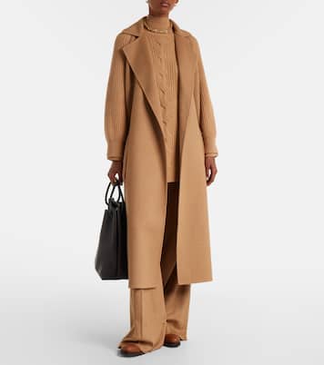 Berard camel hair, wool, and cashmere wrap coat | Max Mara