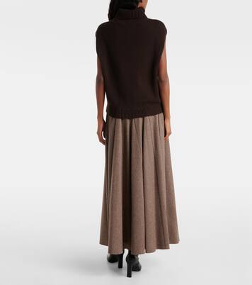 Turtleneck wool and cashmere sweater vest | Jardin des Orangers