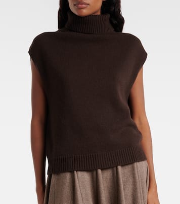 Turtleneck wool and cashmere sweater vest | Jardin des Orangers