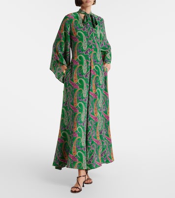 Vestido largo de seda con paisley | Etro