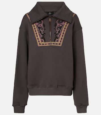 Printed cotton half-zip sweatshirt | Etro