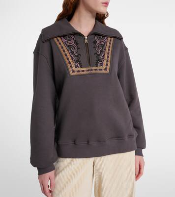 Printed cotton half-zip sweatshirt | Etro