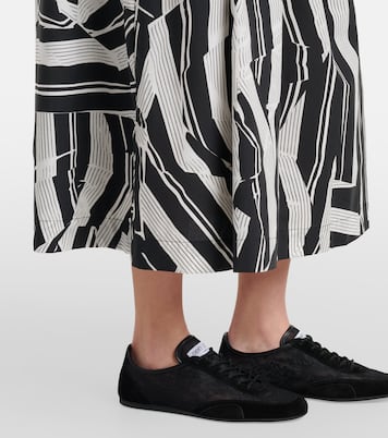 Sunny suede-trimmed lace sneakers | Jimmy Choo