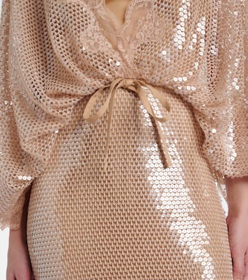 Robe aus Mesh mit Spitze und Pailletten | Elie Saab