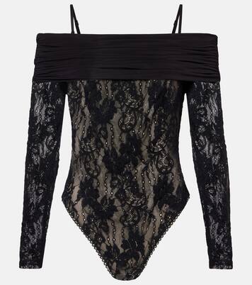 Rebellion off-shoulder lace bodysuit | Zimmermann