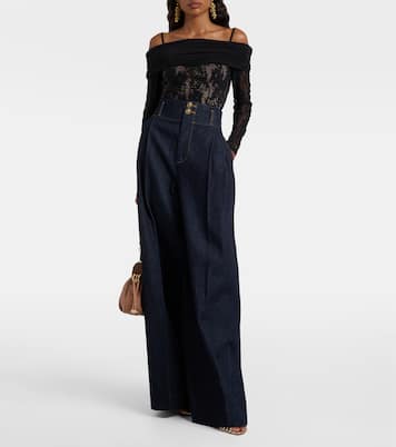 Rebellion off-shoulder lace bodysuit | Zimmermann