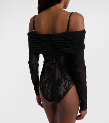 Rebellion off-shoulder lace bodysuit | Zimmermann