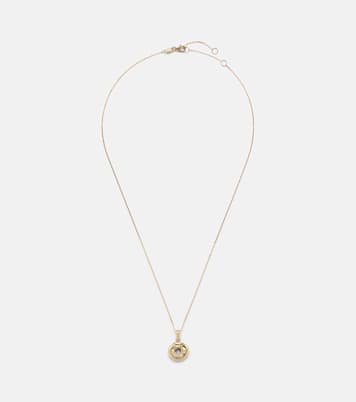 Bagel Brunch 14kt gold pendant necklace with diamonds | Stone and Strand