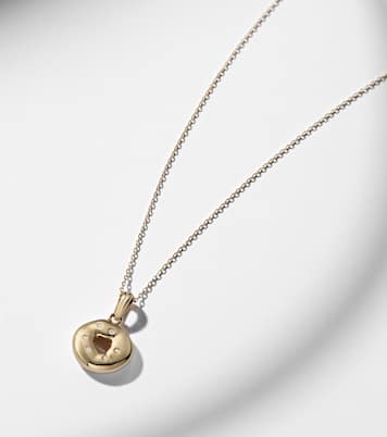 Bagel Brunch 14kt gold pendant necklace with diamonds | Stone and Strand