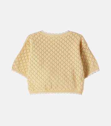 DG open-knit cotton top | Dolce&Gabbana Kids