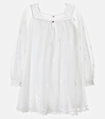Embroidered tulle dress | Chloé Kids