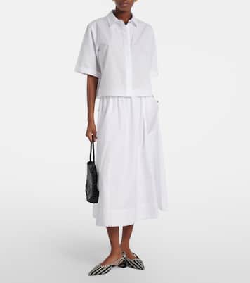 Scalloped cotton poplin shirt | Vince