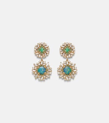 18kt gold (750/1000) drop earrings with gemstones | Suzanne Kalan
