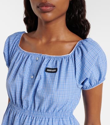 Checked cotton poplin minidress | Miu Miu