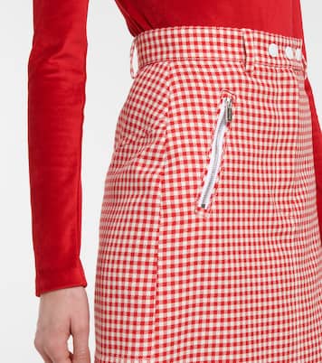 Gonna midi a quadretti in lana | Miu Miu