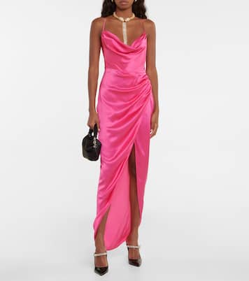 Verziertes Slipdress aus Seiden-Satin | Alessandra Rich