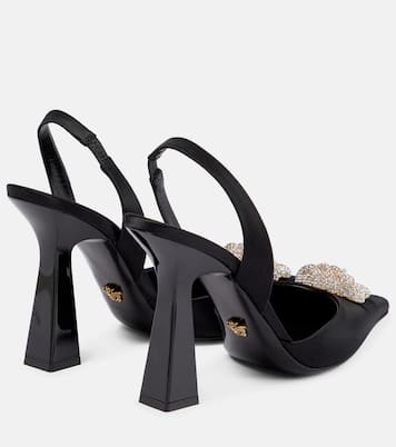 Verzierte Slingback-Pumps La Medusa aus Satin | Versace