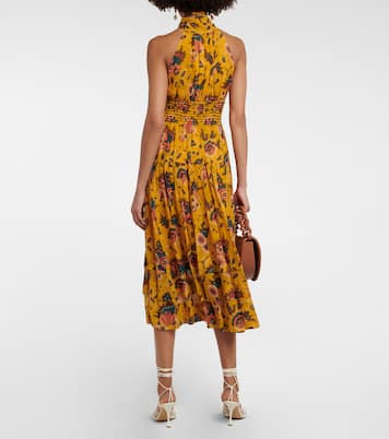 Vestido midi Maya de chifón de seda | Ulla Johnson
