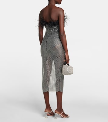 Feather-trimmed embellished midi dress | Giuseppe di Morabito