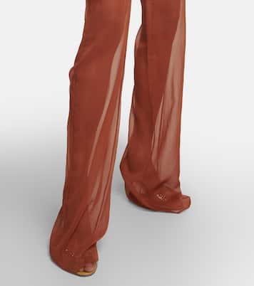 Pantalon ample à taille mi-haute en soie | Nensi Dojaka