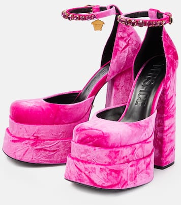 Escarpins Medusa Aevitas à plateau en velours | Versace