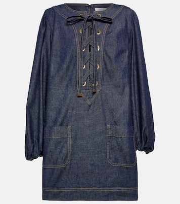 Devi lace-up denim minidress | Zimmermann