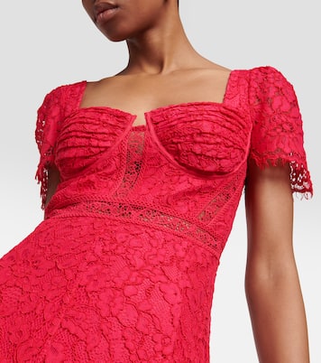 Lace crêpe midi dress | Self-Portrait