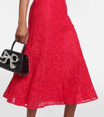 Lace crêpe midi dress | Self-Portrait
